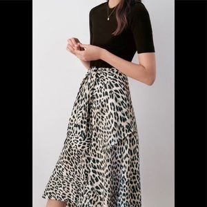 Maje TROMPE L’ŒIL JERSEY & SATIN PRINT DRESS T38